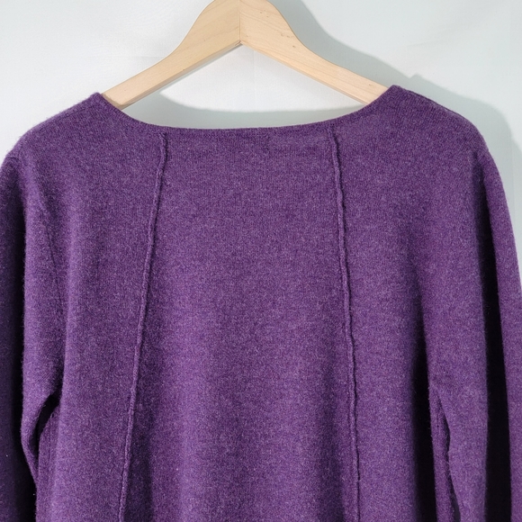 Knit & Link Women's Purple  100% Cashmere V-neck Ribbed Cuffs Sweater Sz Medium - Picture 7 of 11